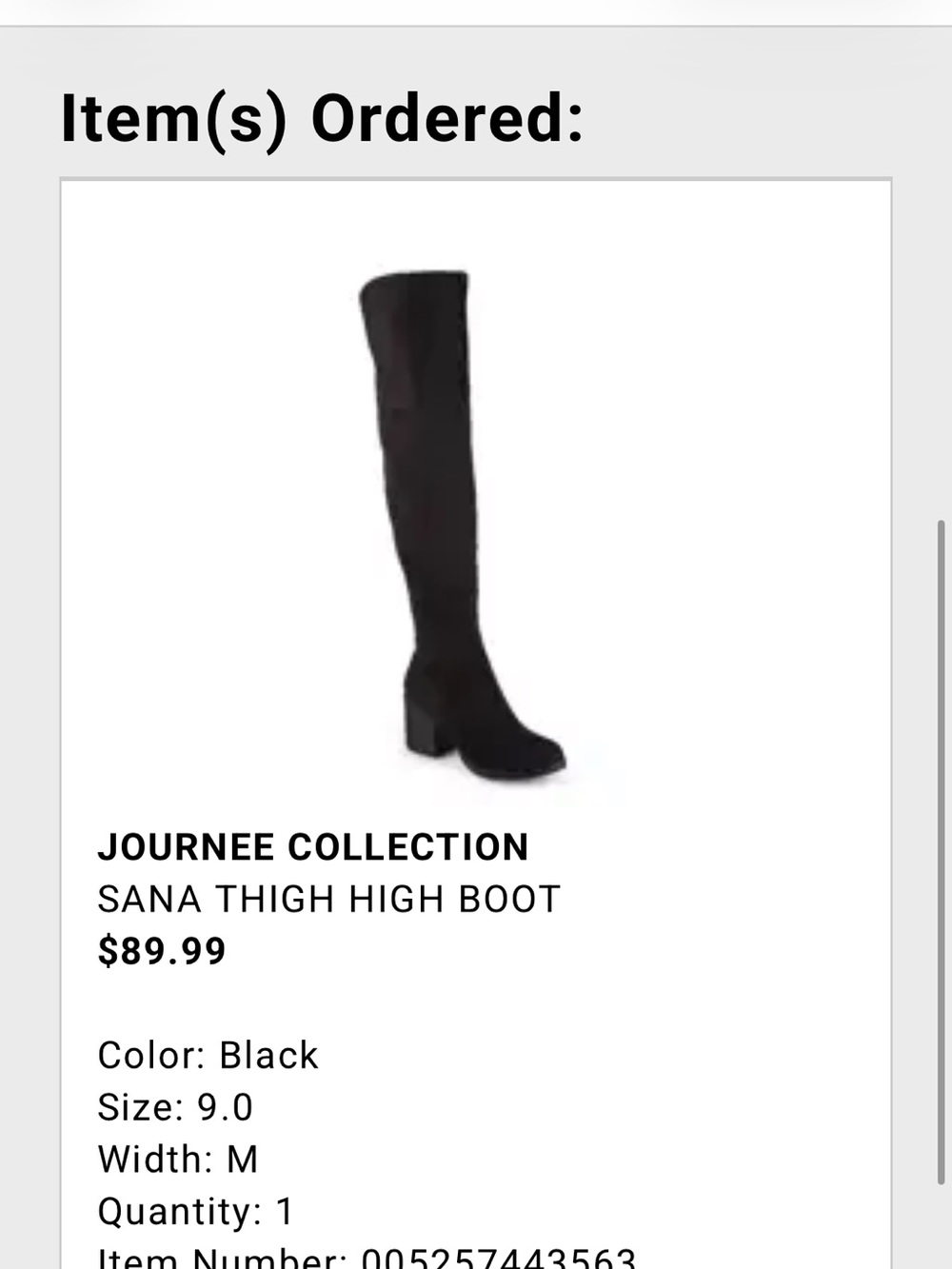 Journee Collection Black Suede Thigh-High Boot